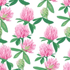  Floral seamless pattern with red clover. © Aleksa Mikhailechko