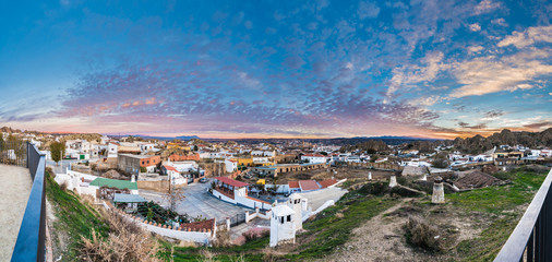Sunrise in Guadix, Granada, Andalusia, Spain.
