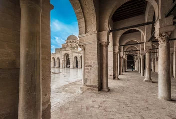 Tuinposter Tunesië De Grote Moskee van Kairouan in Tunesië