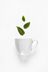 Tea, Cup of tea, leaf, mint, minimalism, tea flavor