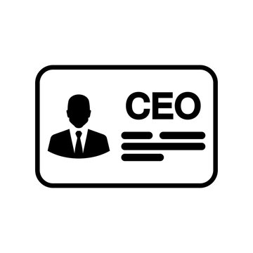 Icono plano identificacion CEO en color negro