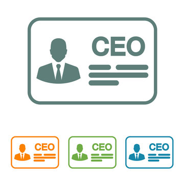 Icono plano identificacion CEO en varios colores