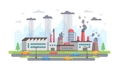 Air pollution - modern flat design style vector illustration