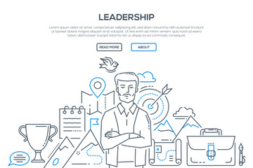 Leadership - modern line design style illustration