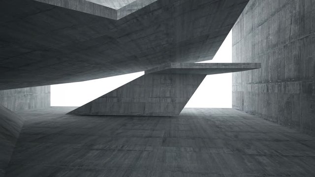 Empty dark abstract concrete room interior. Architectural background. 3D animation and rendering 