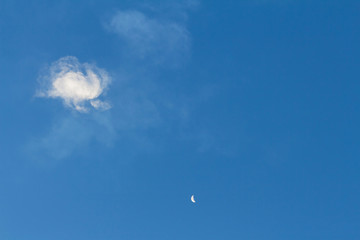 Blue sky with white clouds.