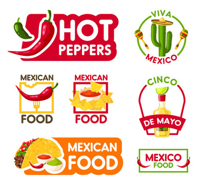 Cinco de Mayo mexican holiday food and drink icon