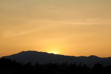 Sunrise or sunset sky with clouds line
