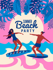 People on the beach. Poster