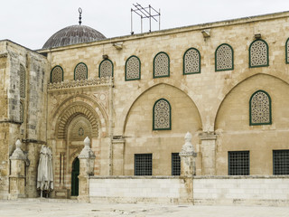Fototapeta na wymiar Jerusalem, Israel - Detail of the Al-Aqsa Mosque on Temple Mount in the Old City of Jerusalem, Israel