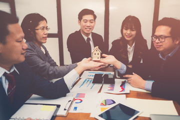 Housing company good teamwork, housing business concept