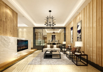 3d render of living room