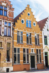 Old historic buildings in the medieval city of Bruges, Belgium