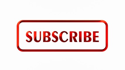 Subscribe button. Web site button. 3D rendering