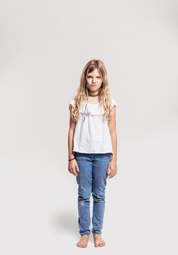 Portrait of girl pretending to sulk