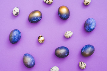 Ultra violet Easter eggs on vibrant violet background