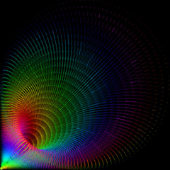 Fototapeta premium Colorful background in the form of a colored tunnels on a black background