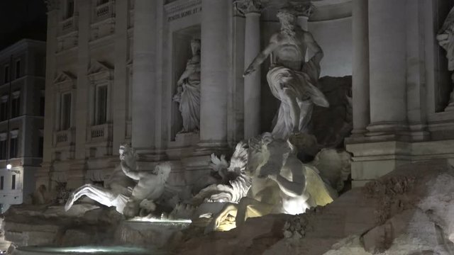 Rome, Trevi fountain. Night view