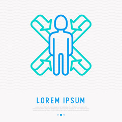 Scanning of human body, MRI thin line icon. Modern vector illustration of medical exam.