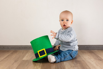 Little boy with Leprechaun hat