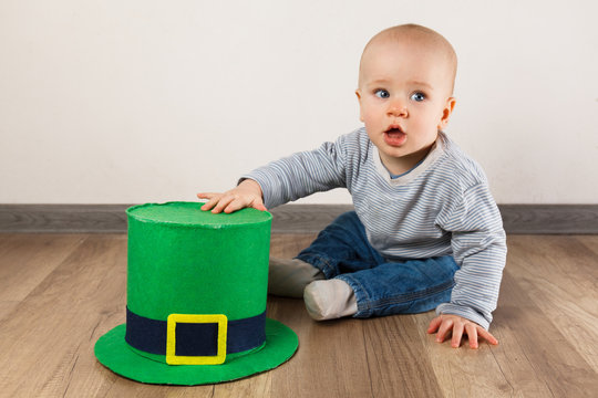 Little boy with Leprechaun hat