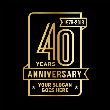 40th Anniversary Logo. Vector And Illustration.
