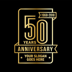 50th anniversary logo. Vector and illustration.
