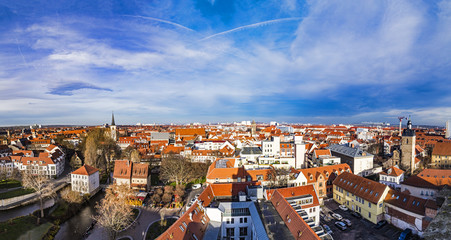 skyline of old town of Erfurt, Germany