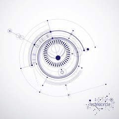 Mechanical engineering technology vector abstract background, cybernetic abstraction with innovative industrial schemes.