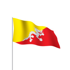 Bhutan flag, vector illustration