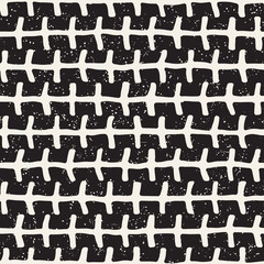 Simple ink geometric pattern. Monochrome black and white strokes background. Hand drawn ink texture for your design
