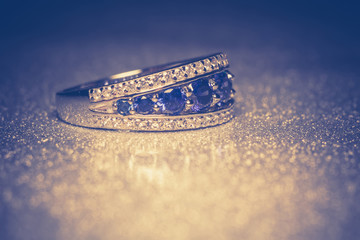 Silver Ring with Tanzanite Retro