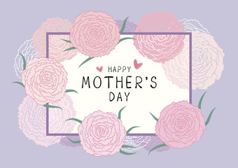 Happy Mothers day design of pink carnation flowers vector illustration