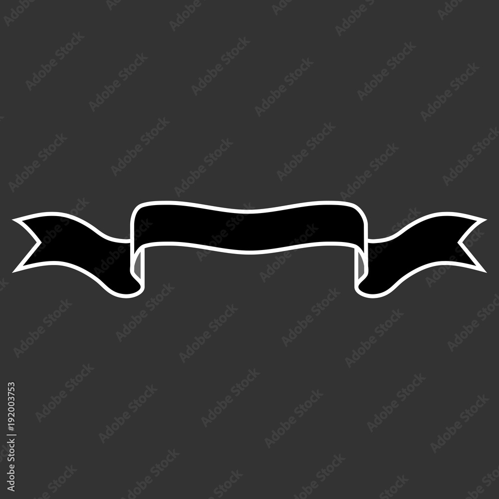 Wall mural Ribbon black sign 6.01