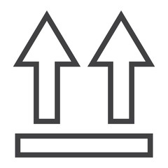 This Side Up symbol line icon, logistic and delivery, arrows sign vector graphics, a linear pattern on a white background, eps 10.