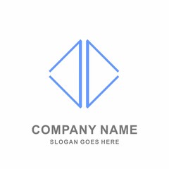 Naklejka premium Company Diamond Blue Futuristic Grow Logo Design Vector 