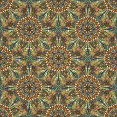 Ornate floral seamless texture, endless pattern with vintage mandala elements.