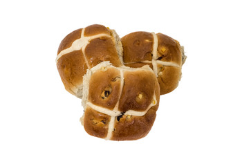 Three Hot Cross Buns in Shape of a heart