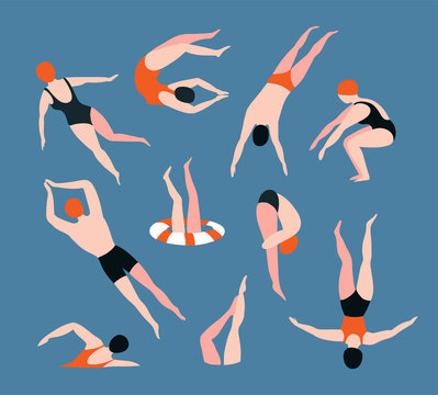 Swimming Evolution stock vector. Illustration of evolve - 106160199