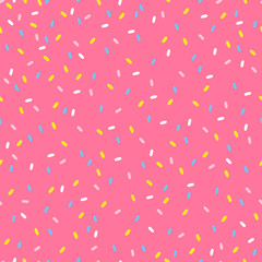 Seamless pattern with sprinkles topping in pastel colors