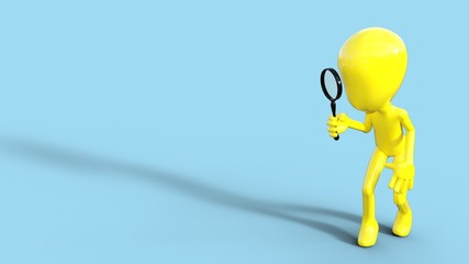 ルーペをもつアニメキャラクター