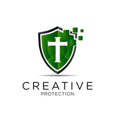 Obraz premium cross shield logo