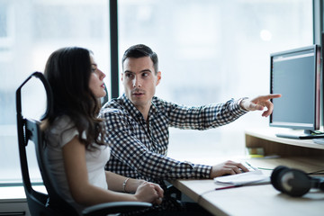 Picture of business people working together in office