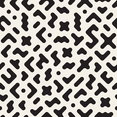 Seamless vector chaotic pattern. Randomly scattered geometric shapes. Abstract background