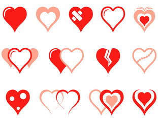 heart icons set