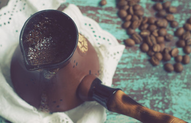 A cezve is a pot designed specifically to make Turkish coffee