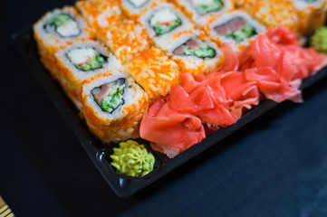 Sushi Set. Rolls. Japanese food. Home delivery.