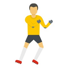 One goalkeeper icon. Flat illustration of one goalkeeper vector icon for web