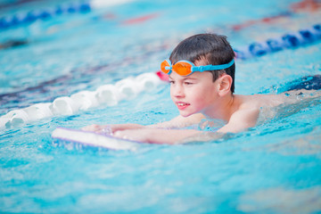 Boy swimming Freestyle