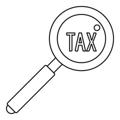 Look at tax icon. Outline illustration of look at tax vector icon for web